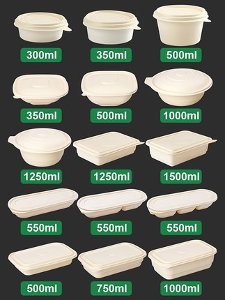 可降解餐盒一次性饭盒玉米淀粉碗环保外卖打包盒带盖便当盒